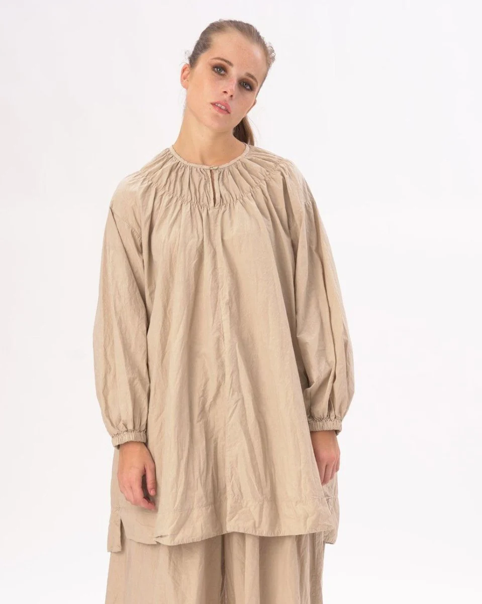 Ruffled Neck Organic Cotton Tunic