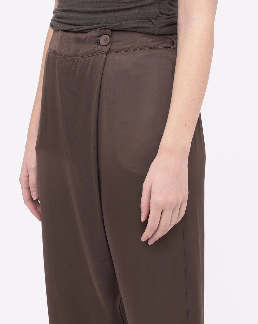 Crossed Waist Straight Leg Pants