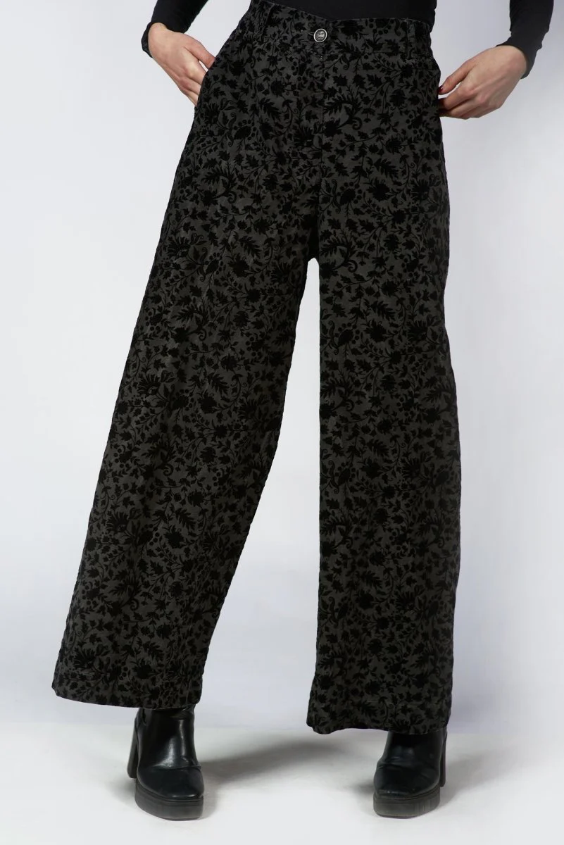 Flocked Palazzo Pants